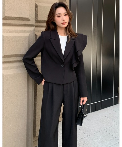 BIRTHDAY BASH(バースデイバッシュ)の「TEAGAN WAIST COLOR TUCK PANTS(ティーガン ウエストカラータックパンツ)(スラックス・レディース・グレー/ネイビー/ブラック・M/S/L)」の20枚目の写真