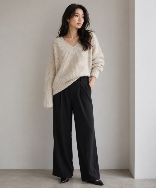 モデル身長：158cm
着用サイズ：FREE