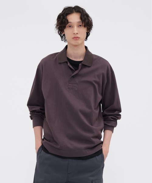 MHL.(エムエイチエル)の「FINE GRAIN COTTON JERSEY(Tシャツ/カットソー・メンズ・ライトグレー/ダークブラウン・LARGE/MEDIUM)」の2枚目の写真