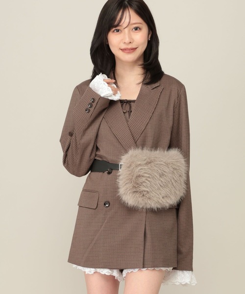 Heather(ヘザー)の「2WAYファーベルト 1076420(ベルト・レディース・アイボリー/グレー・ONE SIZE)」の2枚目の写真