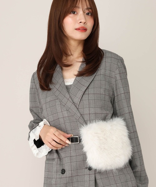 Heather(ヘザー)の「2WAYファーベルト 1076420(ベルト・レディース・アイボリー/グレー・ONE SIZE)」の1枚目の写真
