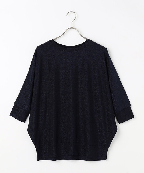 COMME CA ISM(コムサイズム)の「ラメ ドルマン カットソー(Tシャツ/カットソー・レディース・ネイビー/ブラック・L/M)」の2枚目の写真