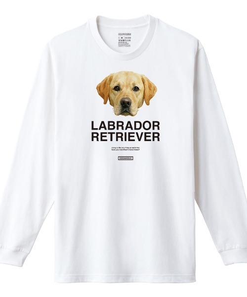 Moftique(モフティック)の「Moftique(モフティック) 長袖Tシャツ ラブラドールレトリーバー 犬 ドッグ ペット アニマル プリント 袖リブ ロンT トップス メンズ ユニセックス(Tシャツ/カットソー・メンズ・ブラック/ホワイト・M/L/XL)」の2枚目の写真