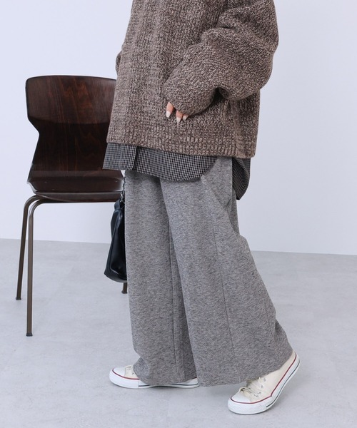 reca(レカ)の「カシミアタッチスムースワイドパンツ(その他パンツ・レディース・グレー/ブラウン/スミクロ/ベージュ・M)」の1枚目の写真