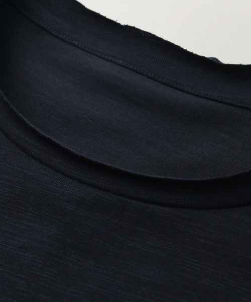 INDUST（インダスト）の「ローカットコットンスラブロング丈ノースリーブ（ネイビー）（Tシャツ/カットソー・レディース・ネイビー・MEDIUM/LARGE/SMALL）」の3枚目の写真
