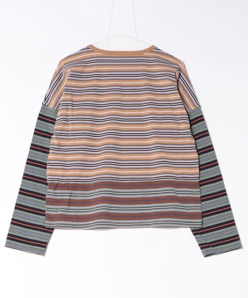 ADAM ET ROPE'（アダムエロペ）の「GANNI TRIPLE BORDER LAYER LS EX（Tシャツ/カットソー・レディース・ブラック/ブラウン・FREE）」の3枚目の写真