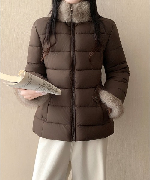 Ritzy(リッツィー)の「ボアトリムベルト中綿コート(その他アウター・レディース・ベージュ/ホワイト/ブラック/カーキ/モカ・M)」の11枚目の写真