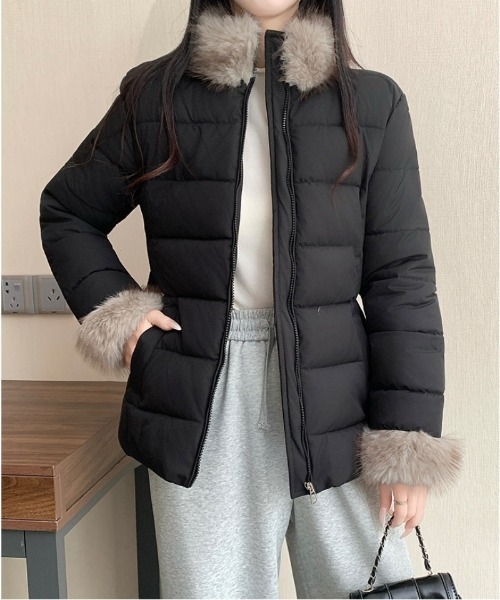 Ritzy(リッツィー)の「ボアトリムベルト中綿コート(その他アウター・レディース・ベージュ/ホワイト/ブラック/カーキ/モカ・M)」の12枚目の写真