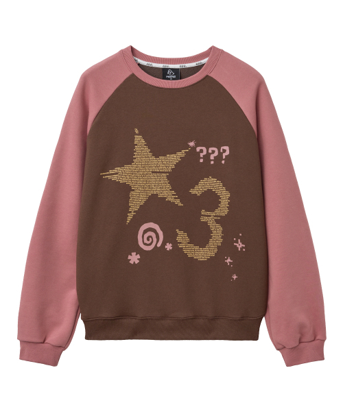 MOZMOZ(モズモズ)の「スタースリー 配色ラグランスウェット ピンク(スウェット・レディース・ピンク・LARGE/X-LARGE/3)」の5枚目の写真