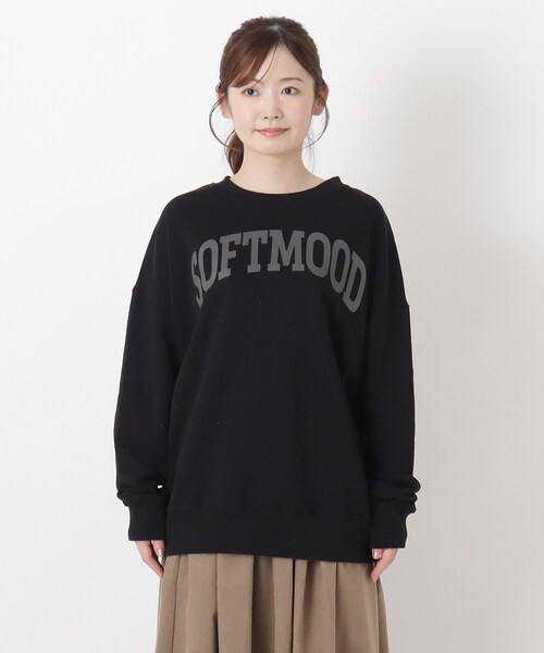 one'sterrace(ワンズテラス)の「コットンミニ裏毛ロゴプルオーバー(スウェット・レディース・グレー系4/ネイビー系5/アイボリー系8/ブラック系8・02)」の5枚目の写真