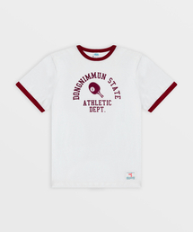 オーセンティック テーブルテニスクラブ Tシャツ (ホワイト/バーガンディ)