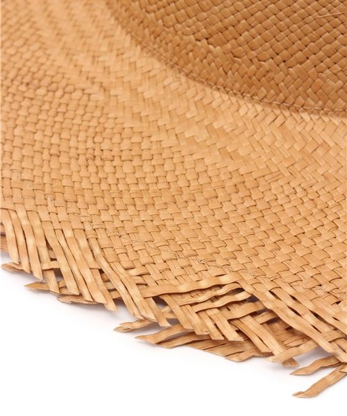 SAN FRANCISCO HAT(サンフランシスコハット)の「SANFRANCISCO HAT サンフランシスコハット / パナマハット BRISTA FEDRA FRAYED(ハット・メンズ・キャメル/ホワイト・S/L)」の7枚目の写真
