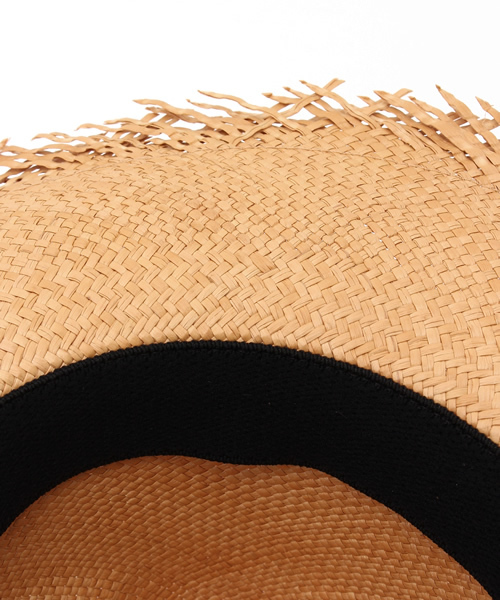 SAN FRANCISCO HAT(サンフランシスコハット)の「SANFRANCISCO HAT サンフランシスコハット / パナマハット BRISTA FEDRA FRAYED(ハット・メンズ・キャメル/ホワイト・S/L)」の8枚目の写真