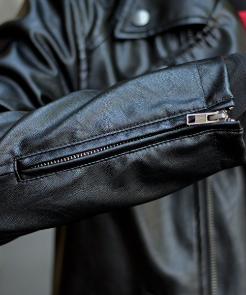 glory crew（グローリークルー）の「【2016 AW新作】ダブルライダースブルゾン（ライダースジャケット・メンズ・ブラック/キャメル・M/LL/S/L）」の8枚目の写真