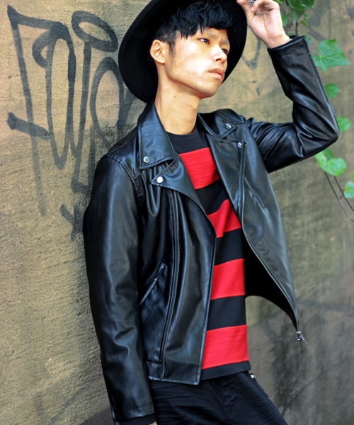 glory crew（グローリークルー）の「【2016 AW新作】ダブルライダースブルゾン（ライダースジャケット・メンズ・ブラック/キャメル・M/LL/S/L）」の12枚目の写真