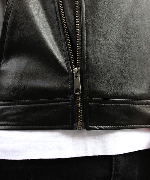 glory crew（グローリークルー）の「【2016 AW新作】ダブルライダースブルゾン（ライダースジャケット・メンズ・ブラック/キャメル・M/LL/S/L）」の14枚目の写真