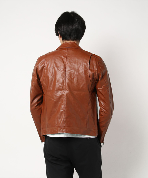 glory crew（グローリークルー）の「【2016 AW新作】ダブルライダースブルゾン（ライダースジャケット・メンズ・ブラック/キャメル・M/LL/S/L）」の16枚目の写真