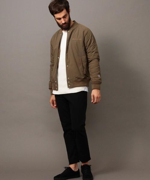 Champion（チャンピオン）の「【別注】 ＜Champion（チャンピオン）＞ ∴ SNAP JKT/アウター◆（ナイロンジャケット・メンズ・ブラック/ダークグリーン・SMALL/MEDIUM/LARGE）」の9枚目の写真