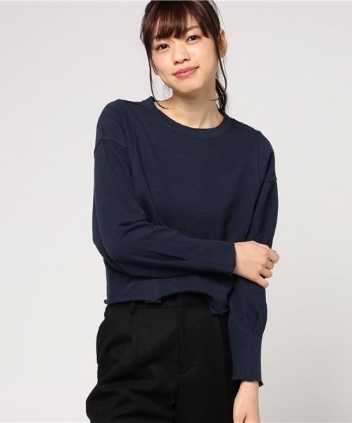 RNA(アールエヌエー)の「M0610 リメイク風裏毛変形プルオーバー(Tシャツ/カットソー・レディース・オフホワイト/杢グレー/ダークネイビー・MEDIUM)」の8枚目の写真