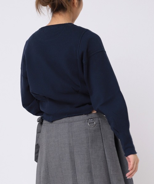 RNA(アールエヌエー)の「M0610 リメイク風裏毛変形プルオーバー(Tシャツ/カットソー・レディース・オフホワイト/杢グレー/ダークネイビー・MEDIUM)」の14枚目の写真