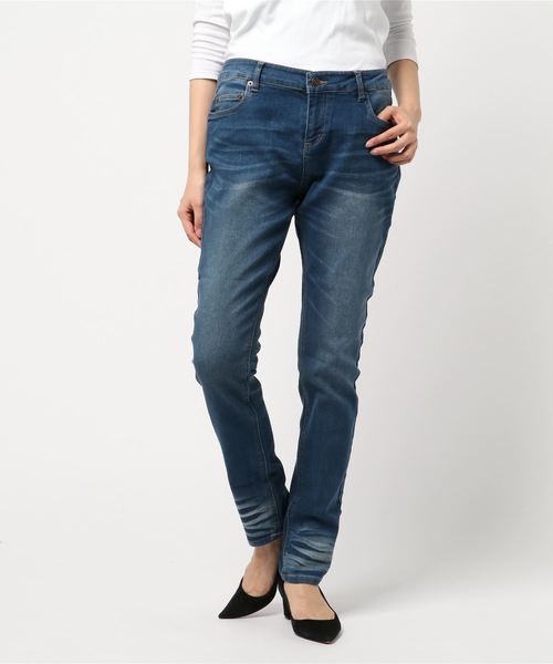 GeeRA（ジーラ）の「美ラインストレッチスキニーデニムパンツ（デニムパンツ・レディース・ブラック系その他/ネイビー/ブラック/ダークインディゴブルー/ダークネイビー/インディゴブルー・58/64/70/61/67/73）」の6枚目の写真