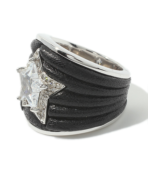 Jewel Addict select(ジュエルアディクトセレクト)の「メタルレザースターリング/本革(リング・レディース・シルバー/レッド・#11/#13)」の3枚目の写真