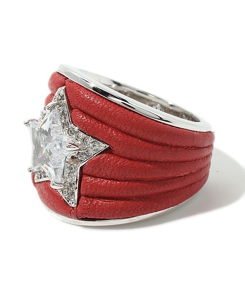 Jewel Addict select(ジュエルアディクトセレクト)の「メタルレザースターリング/本革(リング・レディース・シルバー/レッド・#11/#13)」の5枚目の写真