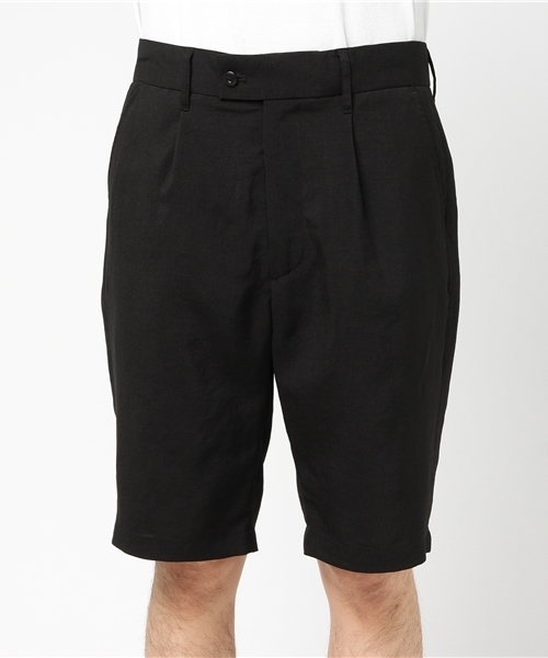 CUSTOM CULTURE（カスタムカルチャー）の「【CUSTOM CULTURE】　1タックショーツ　無地（その他パンツ・メンズ・ネイビー/ブラック・3/2/1/4）」の6枚目の写真