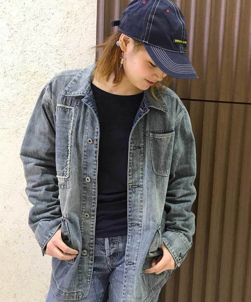 OLD BETTY'S（オールドベティーズ）の「11oz Denim Damage Coverall/11オンスデニムダメージカバーオール（デニムジャケット・レディース・インディゴブルー・S/M）」の4枚目の写真