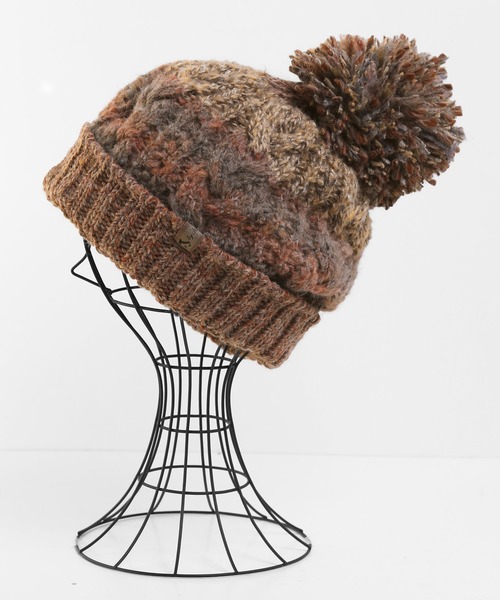 イタリア糸ニット帽ポンポン付き（ニットキャップ/ビーニー）｜sankyo