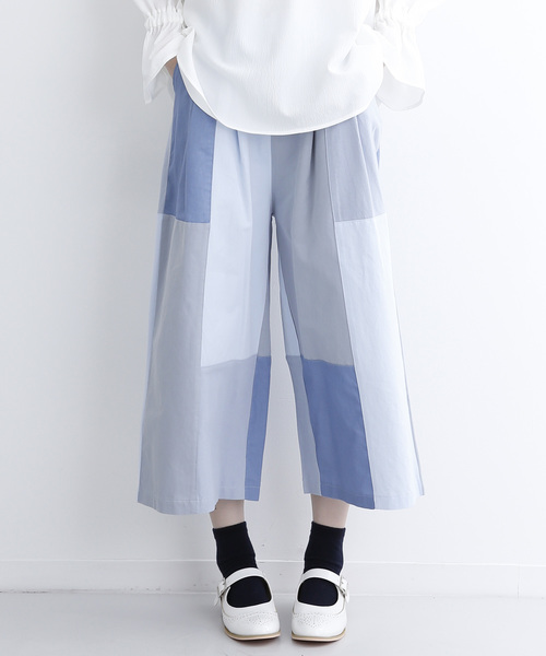 MERLOT（メルロー）の「パッチワークワイドパンツ2576（その他パンツ・レディース・ベージュ/ピンク/ブルー・FREE）」の3枚目の写真