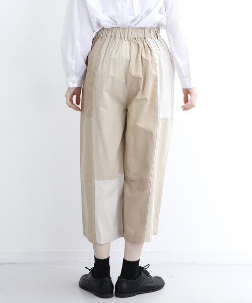 MERLOT（メルロー）の「パッチワークワイドパンツ2576（その他パンツ・レディース・ベージュ/ピンク/ブルー・FREE）」の4枚目の写真