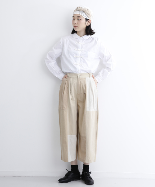 MERLOT（メルロー）の「パッチワークワイドパンツ2576（その他パンツ・レディース・ベージュ/ピンク/ブルー・FREE）」の9枚目の写真