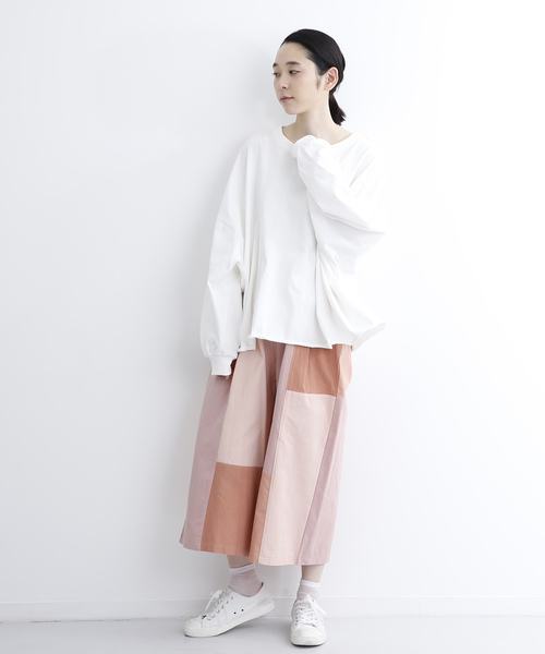MERLOT（メルロー）の「パッチワークワイドパンツ2576（その他パンツ・レディース・ベージュ/ピンク/ブルー・FREE）」の10枚目の写真