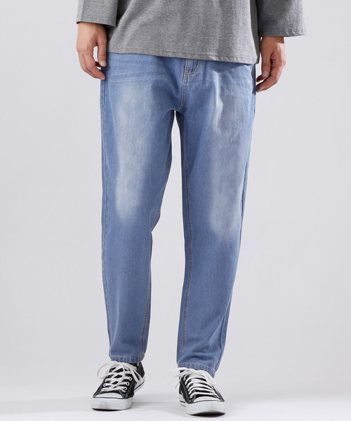 MONO-MART(モノマート)の「バギーシルエットワイドデニムパンツ/ワイドパンツ(MONO-MART)(デニムパンツ・メンズ・サックスブルー/インディゴブルー/ブルー/ライトインディゴブルー・M/L)」の12枚目の写真