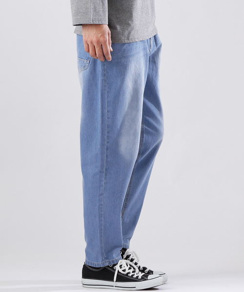 MONO-MART(モノマート)の「バギーシルエットワイドデニムパンツ/ワイドパンツ(MONO-MART)(デニムパンツ・メンズ・サックスブルー/インディゴブルー/ブルー/ライトインディゴブルー・M/L)」の13枚目の写真