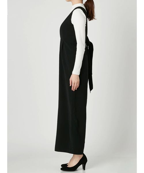 MURUA（ムルーア）の「バックリボンフレアオールインワン（つなぎ 