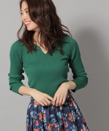 Andemiu | ハートネックワイドリブプルオーバー788824(ニット/セーター)