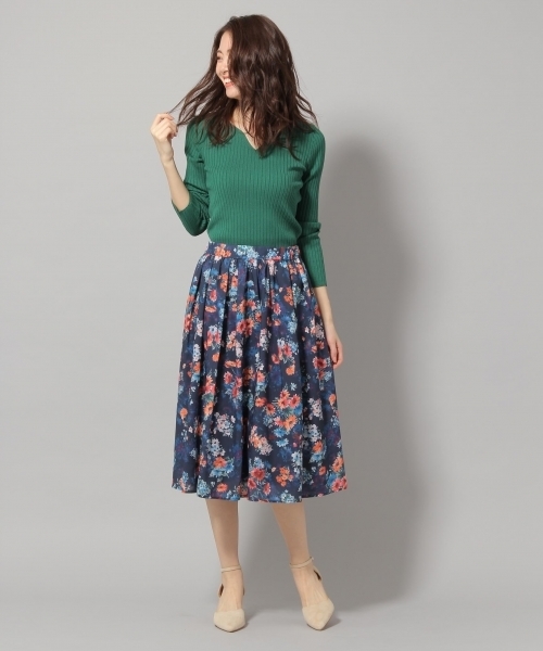 Andemiu（アンデミュウ）の「ハートネックワイドリブプルオーバー788824（ニット/セーター・レディース・イエロー/グリーン/ネイビー/ホワイト/ライトグレー・FREE）」の9枚目の写真