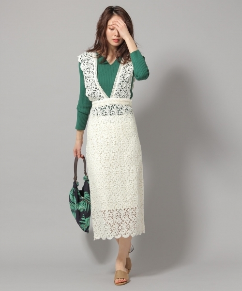 Andemiu（アンデミュウ）の「ハートネックワイドリブプルオーバー788824（ニット/セーター・レディース・イエロー/グリーン/ネイビー/ホワイト/ライトグレー・FREE）」の10枚目の写真