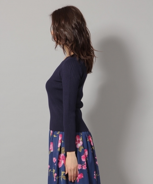 Andemiu（アンデミュウ）の「ハートネックワイドリブプルオーバー788824（ニット/セーター・レディース・イエロー/グリーン/ネイビー/ホワイト/ライトグレー・FREE）」の13枚目の写真