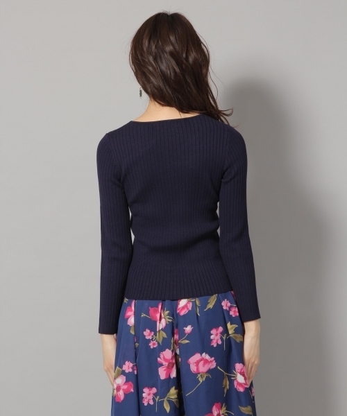 Andemiu（アンデミュウ）の「ハートネックワイドリブプルオーバー788824（ニット/セーター・レディース・イエロー/グリーン/ネイビー/ホワイト/ライトグレー・FREE）」の14枚目の写真