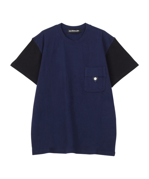 mercibeaucoup,(メルシーボークー)の「B:春インレー(Tシャツ/カットソー・メンズ・ブラック/グレー/ピンク・03)」の1枚目の写真