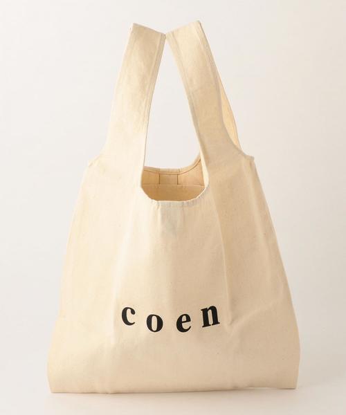 coen(コーエン)の「coenロゴマルシェバッグ(エコバッグ)(トートバッグ・レディース・ブラック/オフホワイト・FREE)」の8枚目の写真