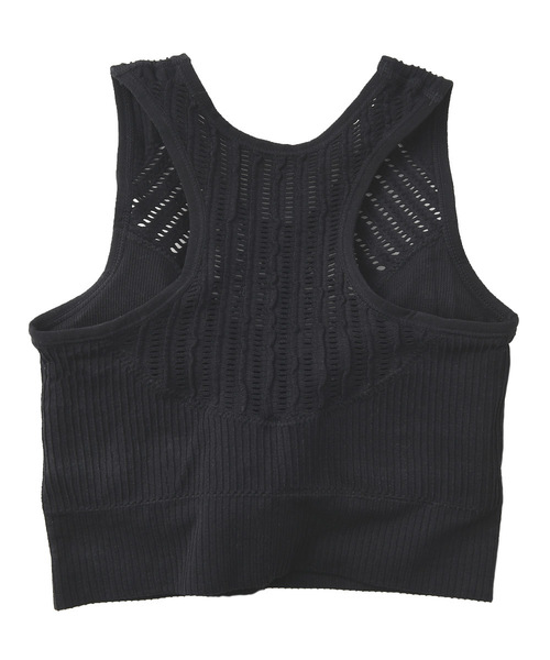 SUNBABIES（サンベイビーズ）の「透かし編みニットブラトップ（Tシャツ/カットソー・レディース・ブラック/ピンク・MEDIUM）」の8枚目の写真