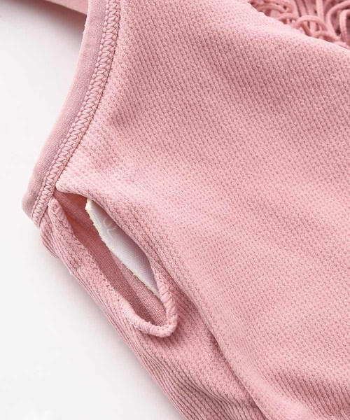 SUNBABIES（サンベイビーズ）の「透かし編みニットブラトップ（Tシャツ/カットソー・レディース・ブラック/ピンク・MEDIUM）」の3枚目の写真