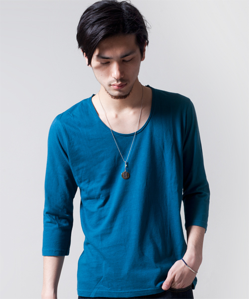 NANO universe（ナノユニバース）の「プレミアムスウィートU-neckTee7/S（Tシャツ/カットソー・メンズ・ホワイト/トップグレー/チャコール/ラベンダー/スモークピンク/ライトパープル/パープル/ターコイズブルー/ネイビー/グリーン/ベージュ/オリーブ/マスタード/ボルドー/オレンジ/ダークグレー/ブラック・38/40/42）」の10枚目の写真