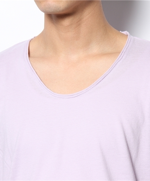 NANO universe（ナノユニバース）の「プレミアムスウィートU-neckTee7/S（Tシャツ/カットソー・メンズ・ホワイト/トップグレー/チャコール/ラベンダー/スモークピンク/ライトパープル/パープル/ターコイズブルー/ネイビー/グリーン/ベージュ/オリーブ/マスタード/ボルドー/オレンジ/ダークグレー/ブラック・38/40/42）」の21枚目の写真