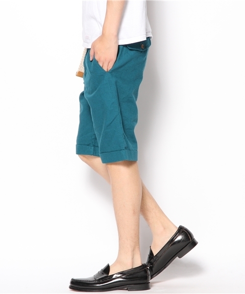 UNION STATION（ユニオンステーション）の「ベルト付き綿麻ショーツ（その他パンツ・メンズ・ベージュ/ターコイズブルー/ネイビー/ピンク/オレンジ・MEDIUM/LARGE/LL）」の6枚目の写真