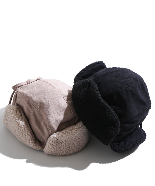 WEGO（ウィゴー）の「WEGO/ボアパイロットキャップ（ニットキャップ/ビーニー・レディース・ブラック/グレー・FREE）」の9枚目の写真